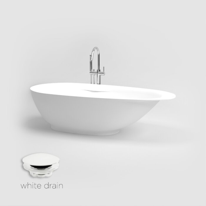 Clou - First Vrijstaand Ligbad, Aluite, Met Mat Witte Plug