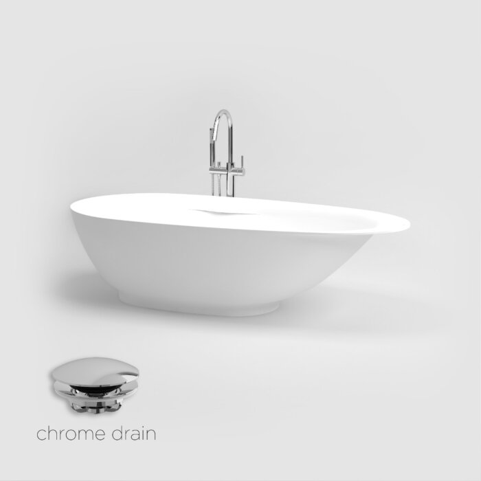 Clou - First Vrijstaand Ligbad, Aluite, Met Chromen Plug
