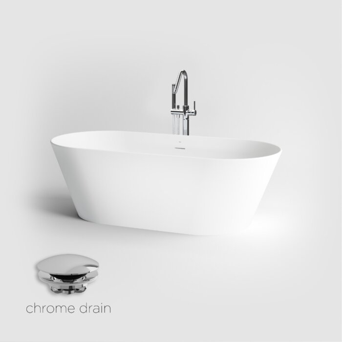 Clou - Solium I Vrijstaand Ligbad, Aluite, Met Stop/go Plug In Chroom