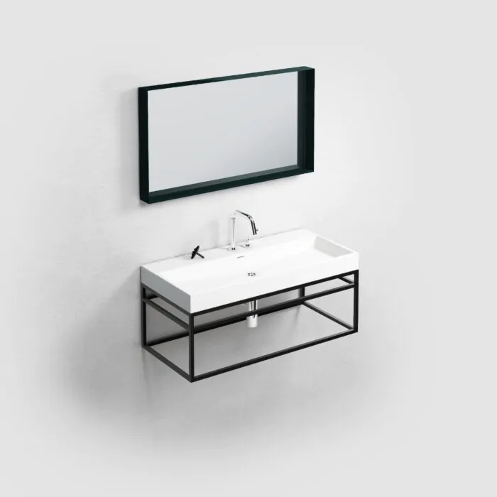 Clou - (New) Wash Me Frame Rvs Kokerprofielkast 90cm, Mat Zwart Gepoedercoat