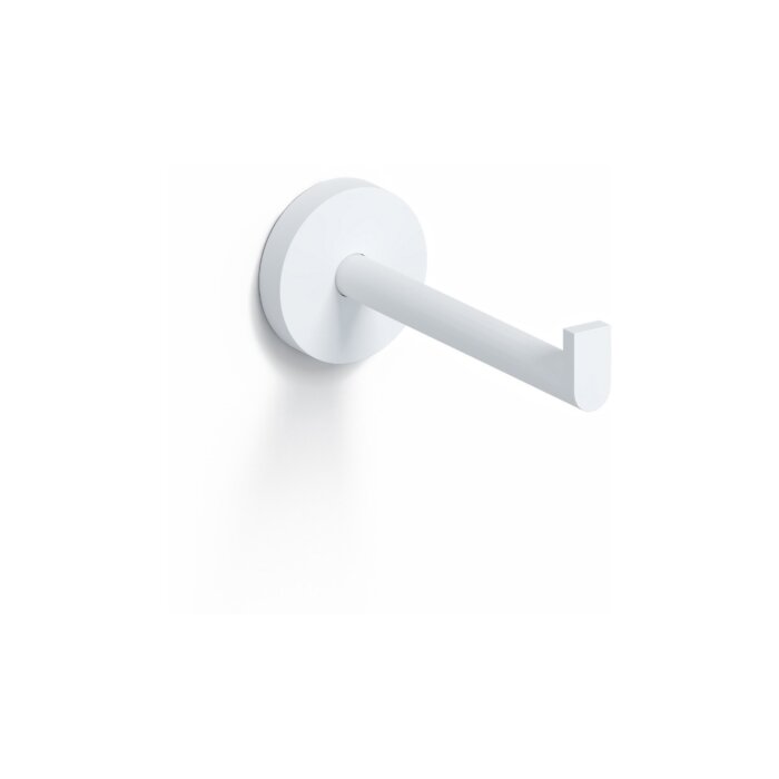 Clou - Flat Toiletrolhouder, Recht, Zonder Klep, Mat Wit