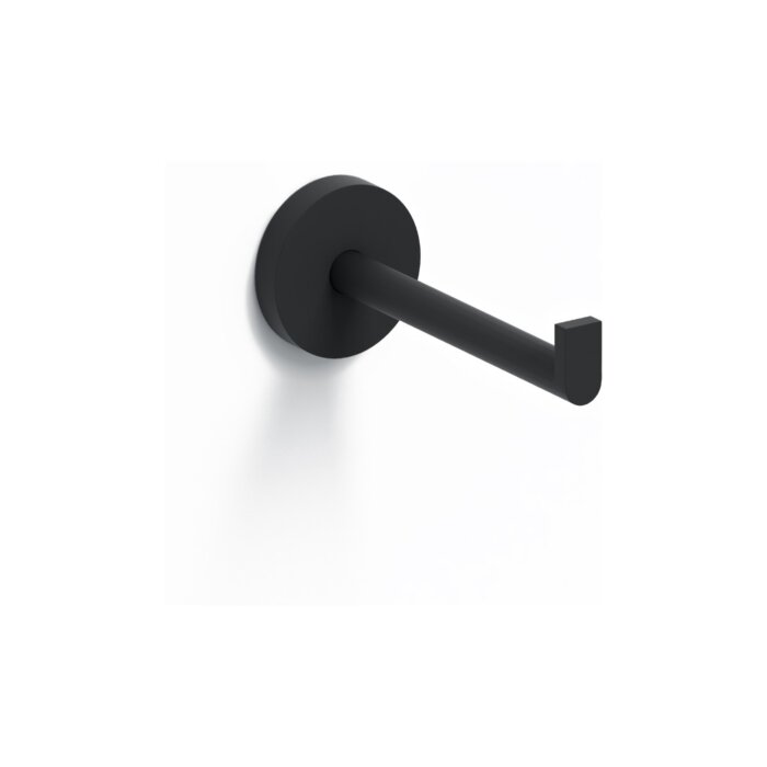 Clou - Flat Toiletrolhouder, Recht, Zonder Klep, Mat Zwart
