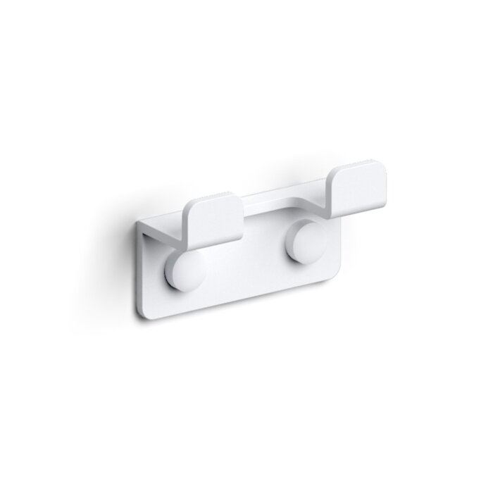 Clou - Fold Dubbele Kledinghaak, Mat Wit