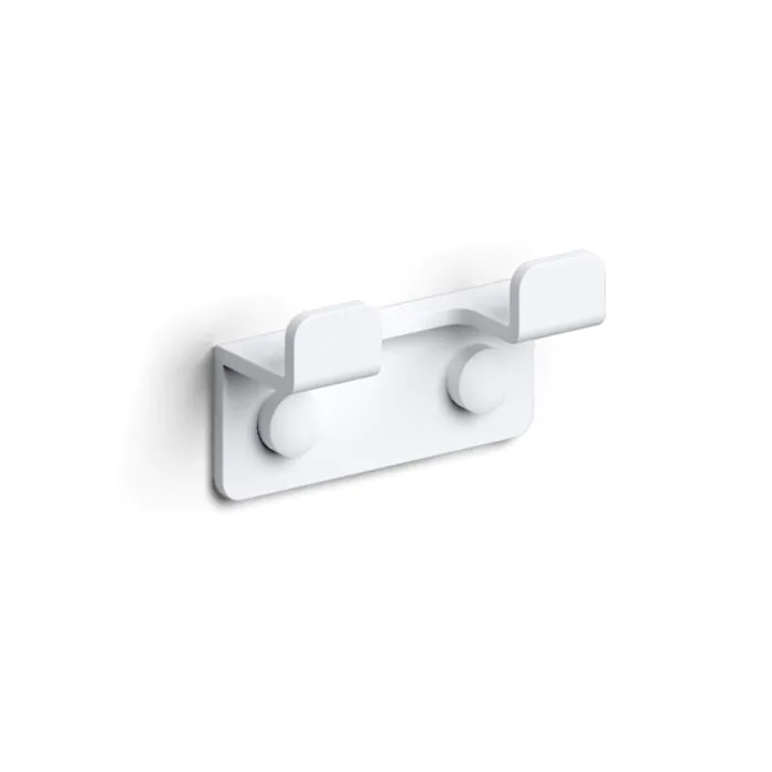 Clou - Fold Dubbele Kledinghaak, Mat Wit