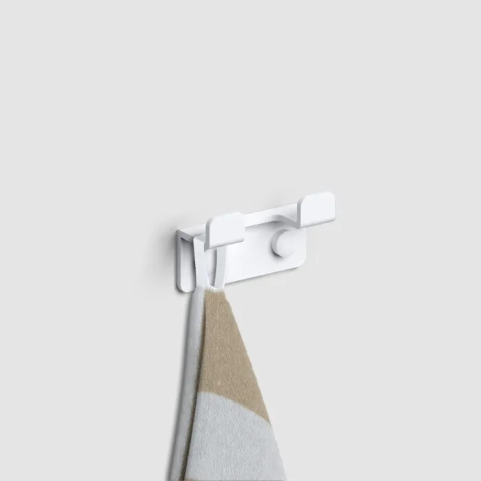 Clou - Fold Dubbele Kledinghaak, Mat Wit
