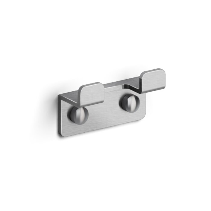 Clou - Fold Dubbele Kledinghaak, Rvs Geborsteld