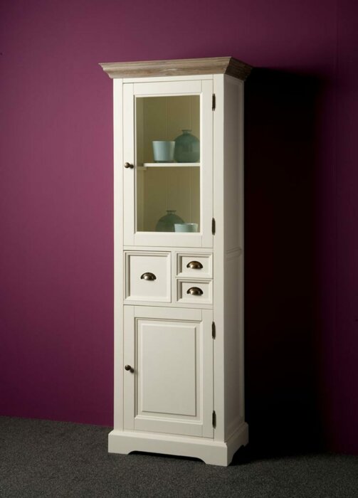 Fleur Vitrinekast | Wit | 66x40x191 - TWR-DD0015C