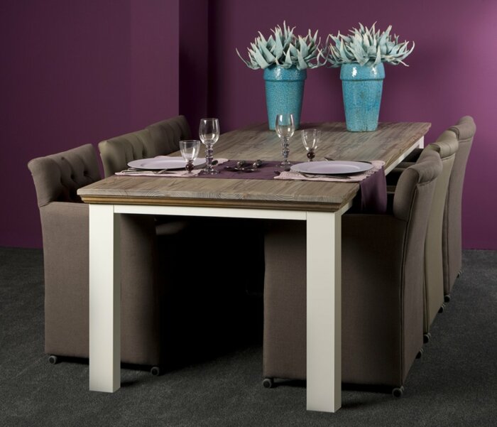 Fleur Eettafel | Wit | Vierkante Poten | 240x100x78 - TWR-DD0044C