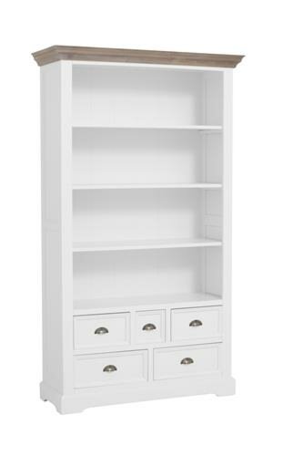 Fleur Boekenkast | Grijs-Wit | 111x40x191 - TWR-DD3117C