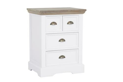 Fleur Ladekast | Wit | 4 Laden | 56x43x73 - TWR-DD0021C