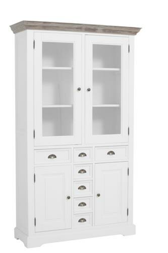 Fleur Vitrinekast | Grijs-Wit | 115x40x95 - TWR-DD3112C