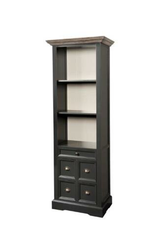 Fleur Boekenkast | Antraciet-wit | 66x40x191 - TWR-DD1116C
