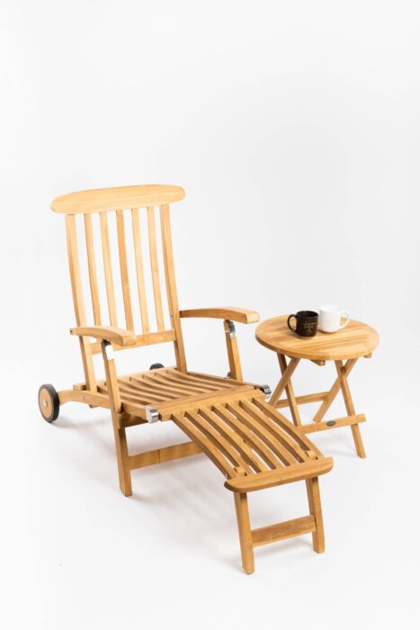 Deckchair met wielen met Rondo tafeltje - TK-DC-MW-RONDO