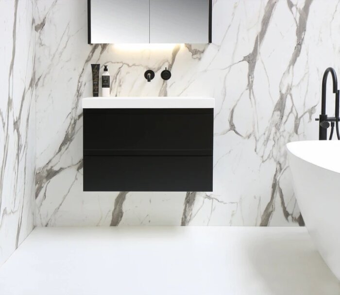DOCK Wastafel in polystone of quartz 60 x 40 x 6