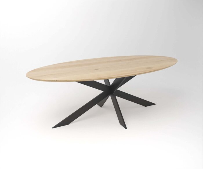 Elipse Eiken eettafel 220x110 met Spinpoot onderstel