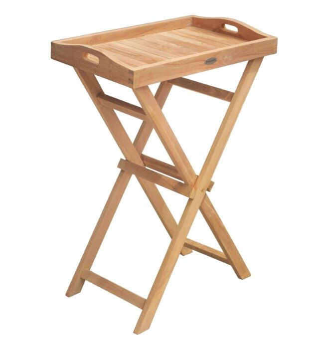 Teak  Dienblad Tuintafel | 56x36x80 | Afneembare Tray - DEVI-SAC014