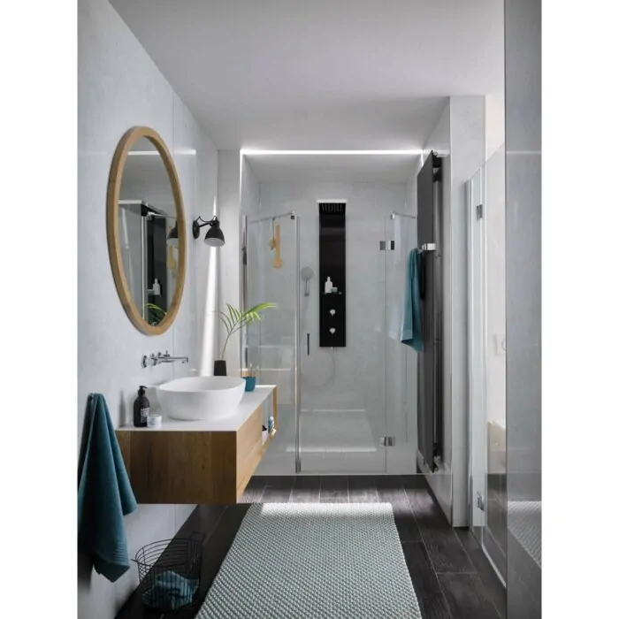 HSK RenoDeco paneel Aluminium 150x255cm Marmer Wit-Grijs Hoogglans