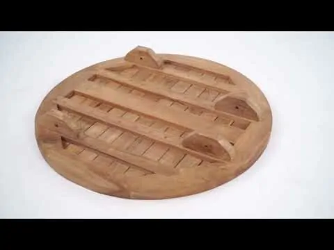 Teak Houten Tuintafel | Rond | Ø 90 Inklapbaar