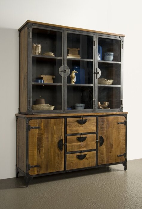 Basto Vitrinekast | 5 Deurs 3 Laden | 160x45x210 - TWR-IF1092B