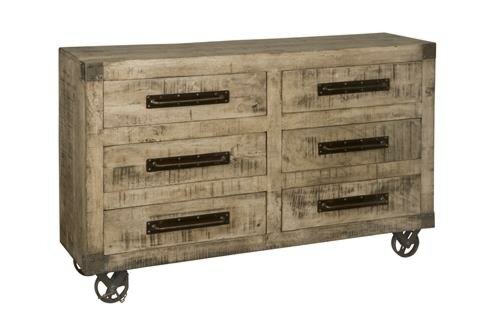 W/N & Iron Dressoir | 6 Laden | 150x40x90 - TWR-IF0781
