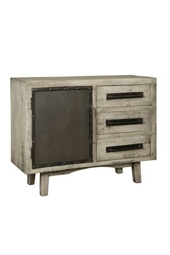 W/N & Iron Dressoir | 1 Deur | 3 Laden | 112x43x86 - TWR-IF0786