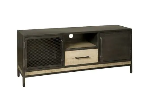 W/N & Iron TV Meubel | 2 Deuren | 1 Lade | 153x40x62 - TWR-IF0886