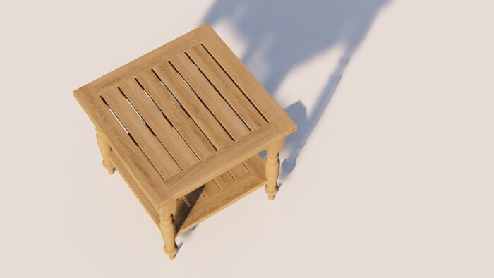 Teakea Batavia teak bijzettafel met onderplank 60x60 cm – klassiek tuinmeubel van massief teakhout