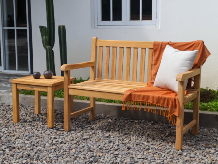 Teakhouten Tuinbank Beaufort 130 cm 2 persoons houten bank