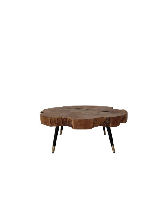 Teakhouten Boomstam Salontafel 80 Rond  - salontafel80rond