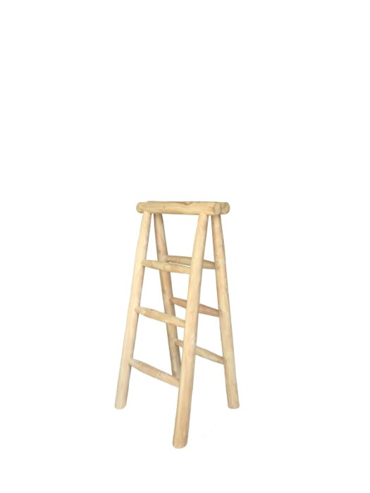 Teakhouten decoratieladder 100 cm hoog