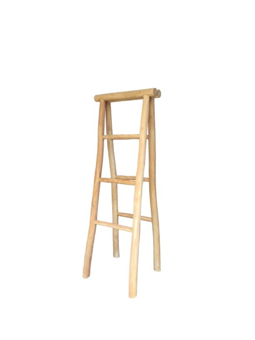 Vouwbare Houten Kleding Handdoekadder | Naturel Teak | 50x5x135 - vouwbareladder135