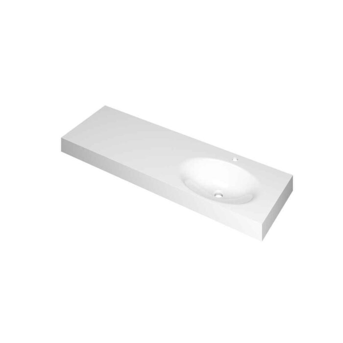 SMOOTH Wastafel in polystone | 140 x 45 x 9 wasbak rechts