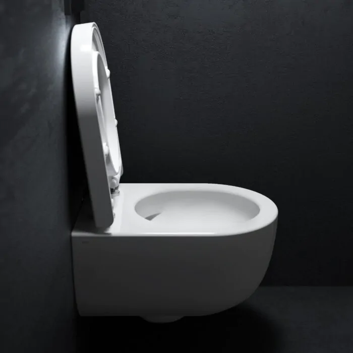Clou - Hammock Toiletzitting Met Deksel, Soft Closing En Quick Release Systeem, Glanzend Wit