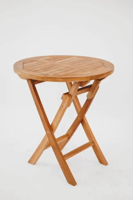 Teakea Teakhouten Tuinset Linda – 2 Verstelbare Stoelen + Ronde Klaptafel Ø70 cm