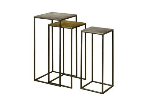 Iron Bijzettafel set van 3 | 35x35x75 - TWR-MG2573