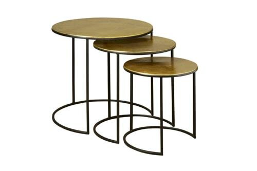 Iron Bijzettafel set van 3 | 64x64x63 - TWR-MG8458-ABC