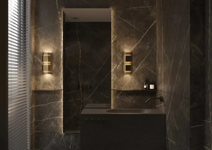 De MONACO spot uit de Lightningware collectie met zeshoekige afwerking en strak, modern ontwerp. Verkrijgbaar in brushed gold, brushed copper en brushed gun metal, biedt deze lamp elegante verlichting met een dubbele lichtval naar boven en beneden. Perfec