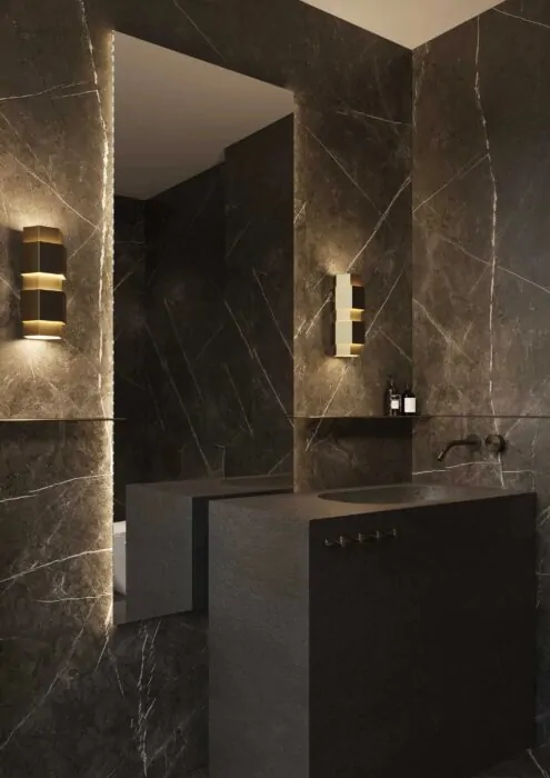 De MONACO spot uit de Lightningware collectie met zeshoekige afwerking en strak, modern ontwerp. Verkrijgbaar in brushed gold, brushed copper en brushed gun metal, biedt deze lamp elegante verlichting met een dubbele lichtval naar boven en beneden. Perfec
