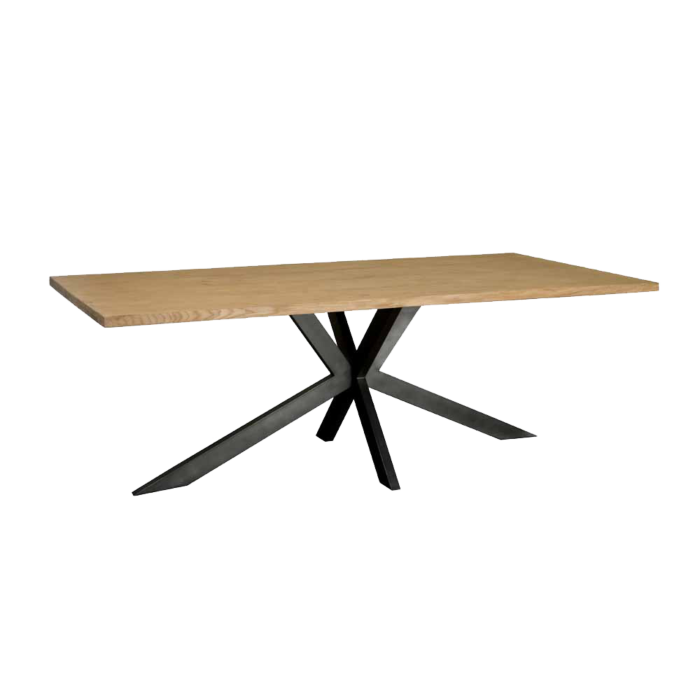 Luna Eettafel Eiken met gunmetal poten