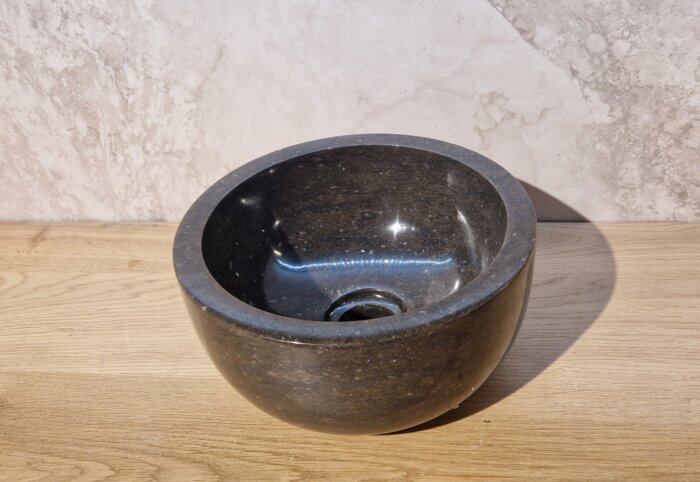 Waskom fontein 20 cm zwart marmer