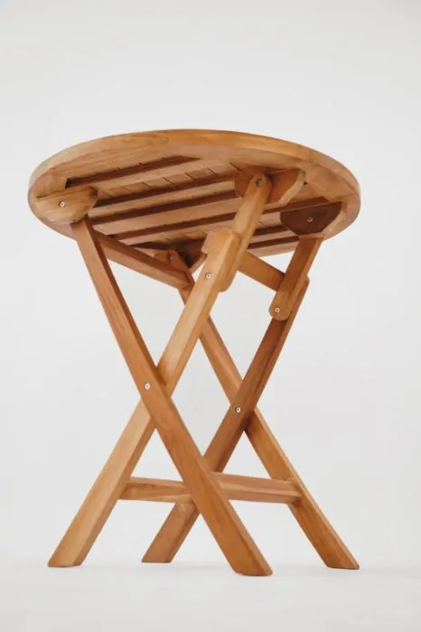 Teakea Teakhouten Tuinset Linda – 2 Verstelbare Stoelen + Ronde Klaptafel Ø70 cm