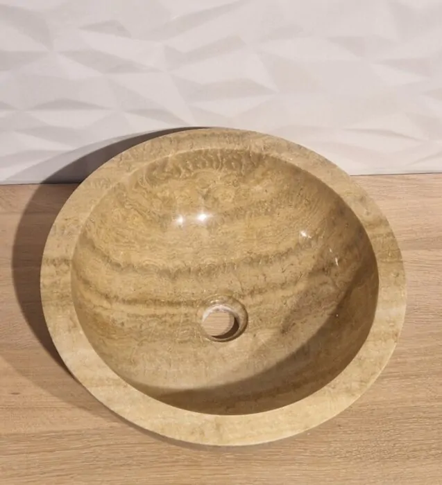 Onyx Natuurstenen Waskom | 40 Rond x 15 Hoog
