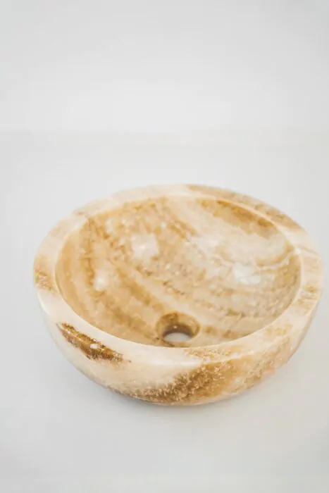 Onyx Natuurstenen Waskom | 40 Rond x 15 Hoog