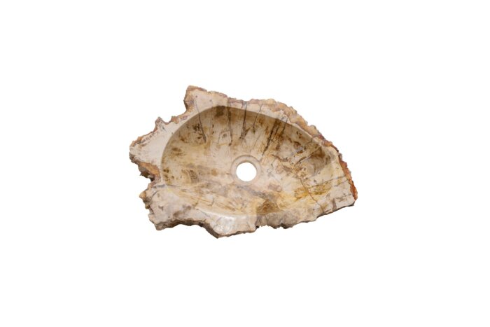 Versteende houten waskom Teakea 45x30x14 cm - elegant, duurzaam en natuurlijk badkamerdesign