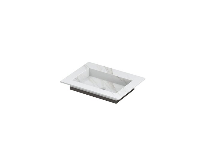 POST Wastafel met enkele wasbak in keramische slab met schuinaflopende envelop bodem 60 x 45 x 1