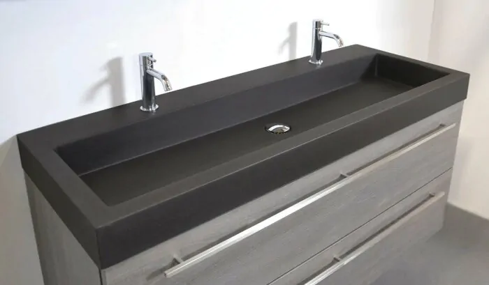 Ink Momento meubelwastafel rechts 140x45cm - zonder kraangat - Polystone mat wit