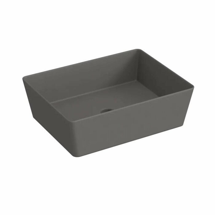 Blinq Couleur opzetwastafel rechthoekig 50x38cm - antraciet