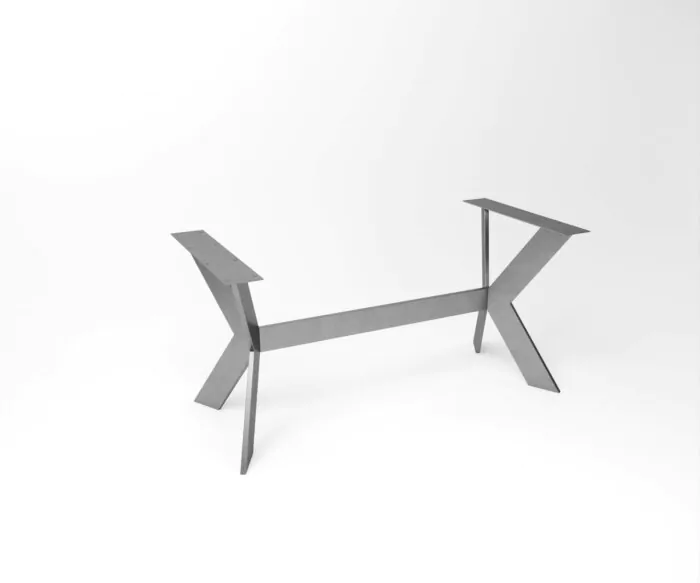 Eiken Boomstam Eettafel Rexa | RVS Tafelframe