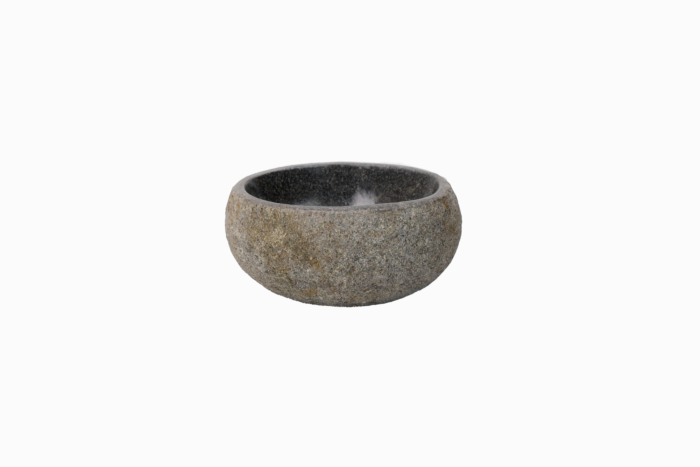 Klein natuurstenen waskommetje Teakea 24x22x13 cm - compact, natuurlijk en stijlvol toiletdesign