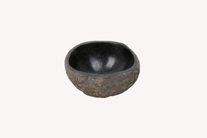 Natuurstenen waskommetje Teakea 33x29x15 cm - stijlvol, natuurlijk en functioneel toiletdesign.